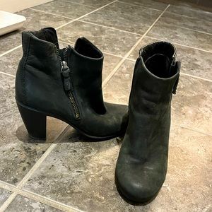 Navy blue heeled boots